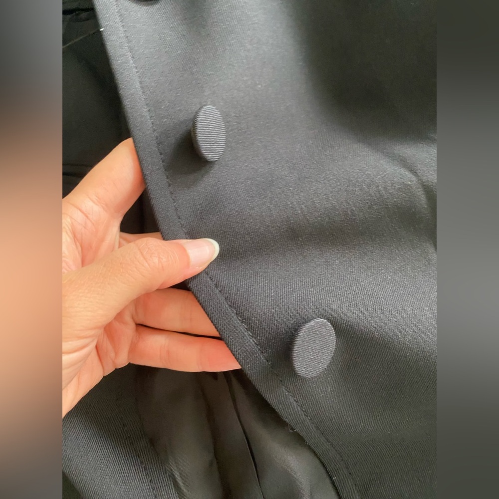 Zara Wool Blend Frock Coat Jacket Lapel collar ZW Collection Black size S NWT - Picture 13 of 16